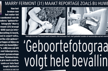 Article Birthphotography Belgium newspaper